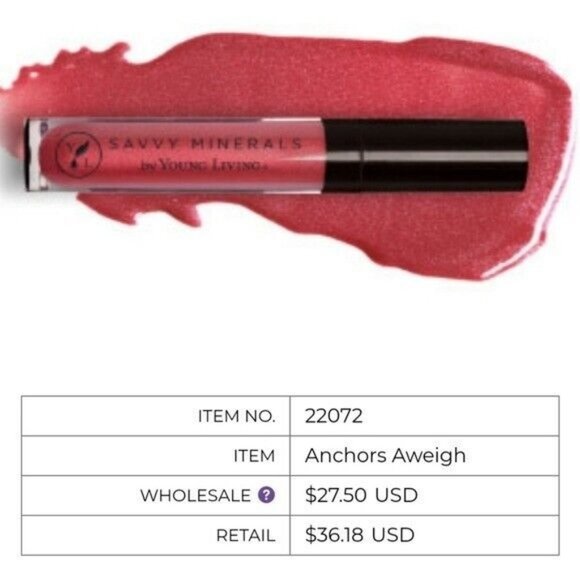 Young Living Other - 2 Young Living Essential Oils Savvy Minerals Lip Gloss Anchors Away Coppery Pink